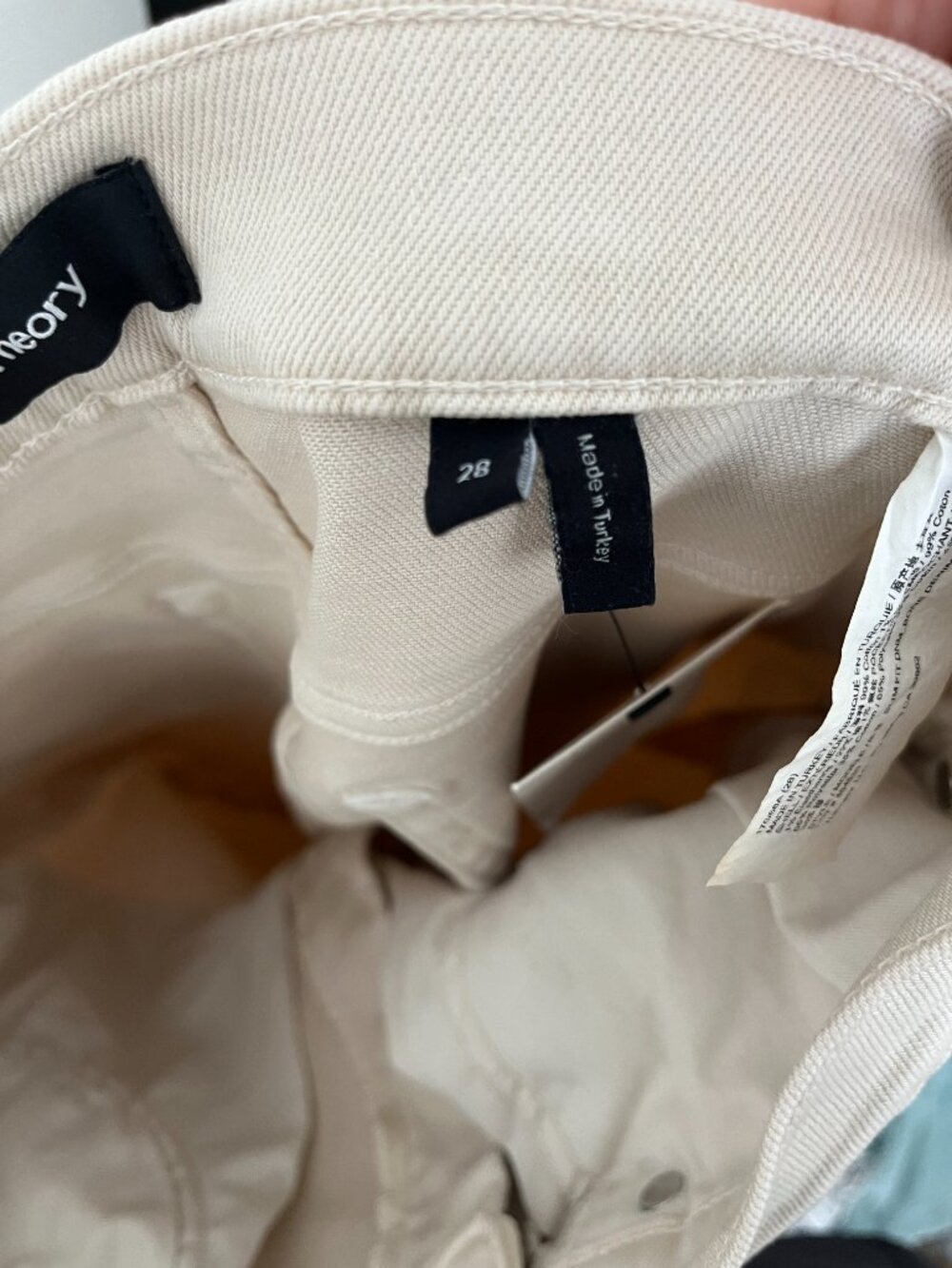 $195 Theory Mens Slim Demin Jeans 28 in 'Sand' light beige NWT - Picture 12 of 16